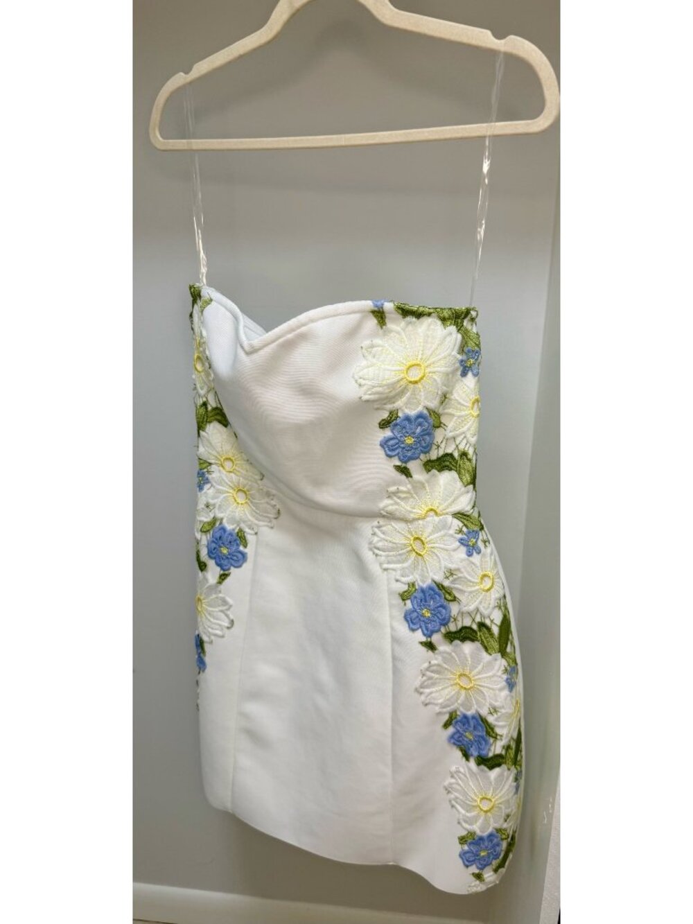 Fashion Nova LUXE - Strapless Bandage Mini Dress - White/Floral - Large - Picture 4 of 11